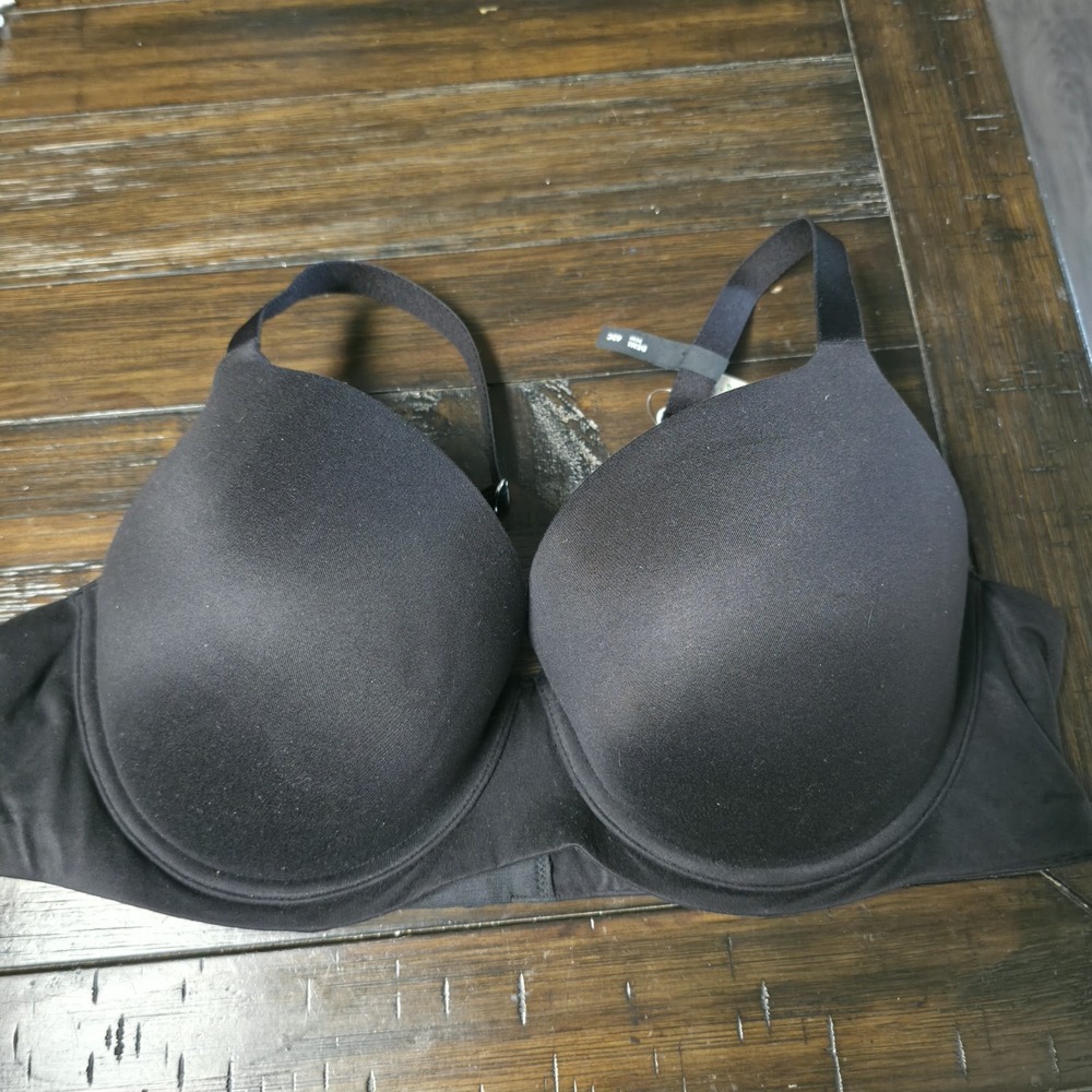 Aerie Real Sunnie Full Coverage Underwire T-Shirt Bra Black Molded Cups 42C